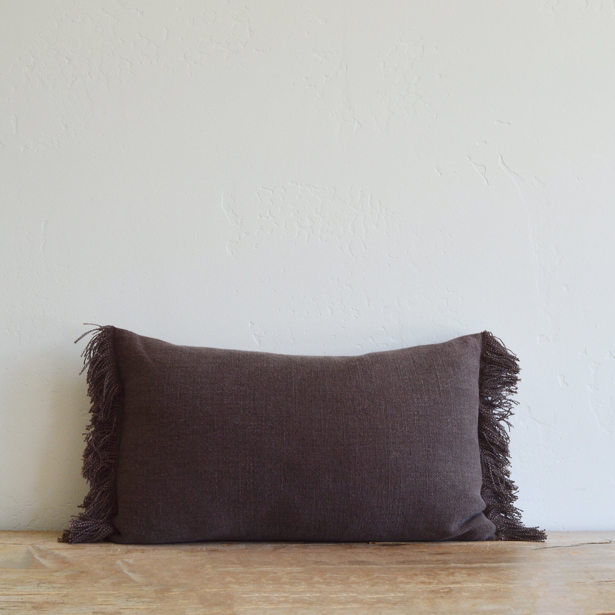 COCOA BELGIAN LINEN FRINGE 12"x20"