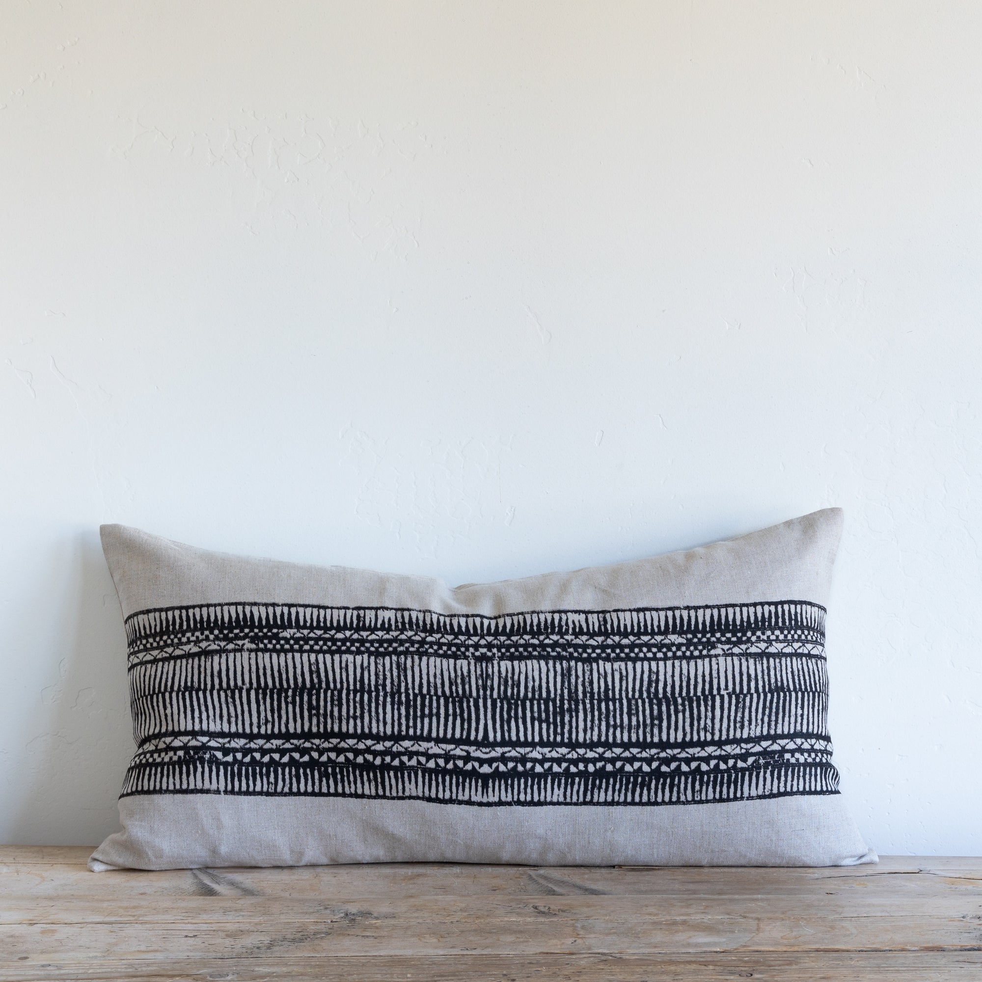 PATHWAY ON NATURAL PILLOW 16" x 32" (Lumbar) - Sugar Feather