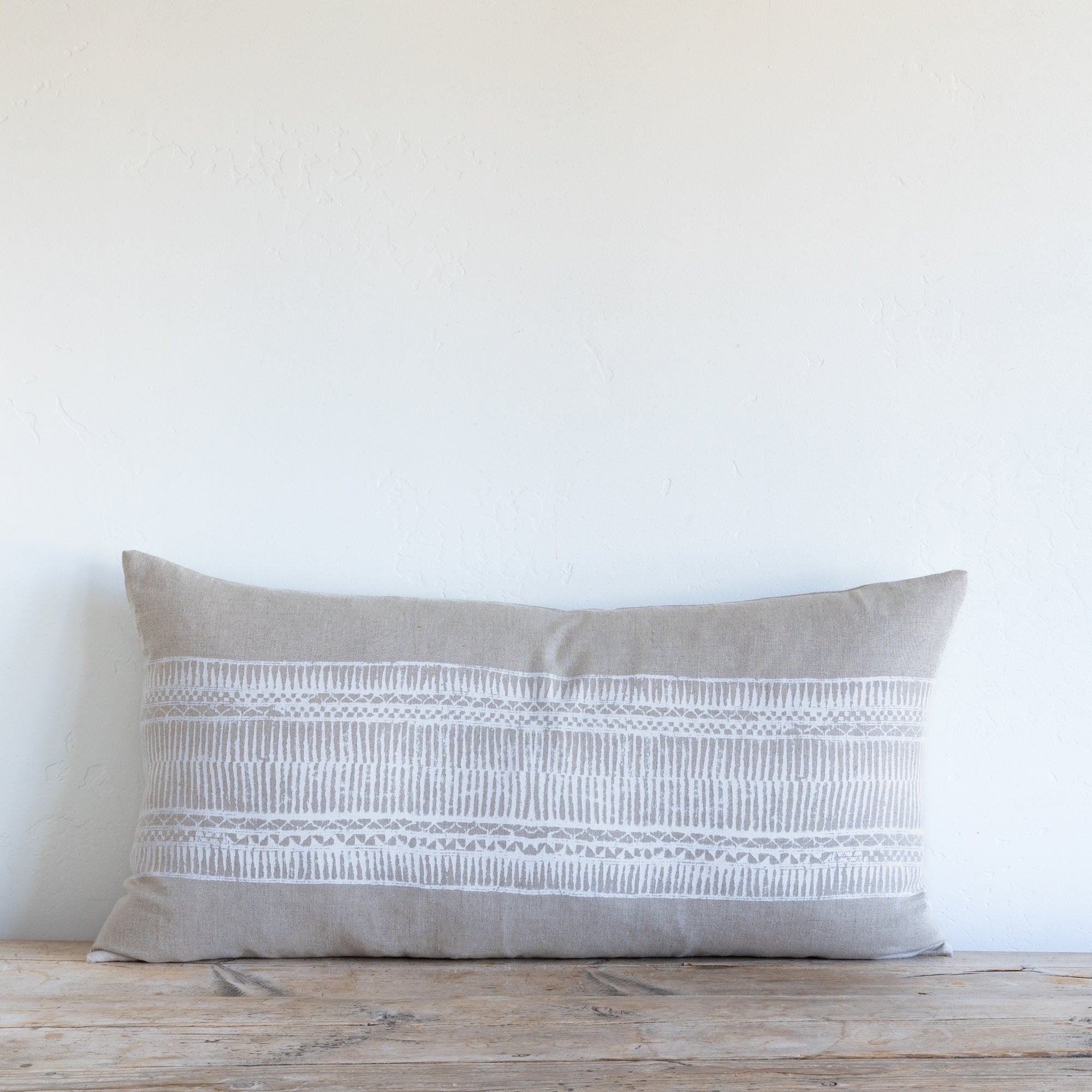 PATHWAY ON NATURAL PILLOW 16" x 32" (Lumbar) - Sugar Feather