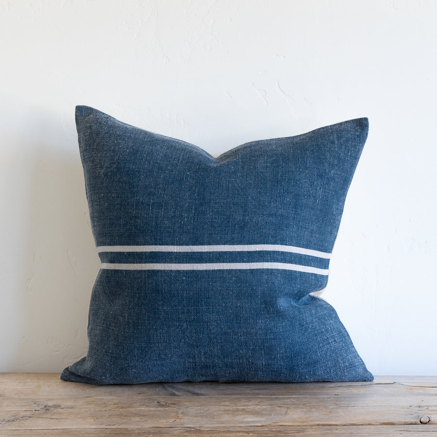 TWO STRIPE DARK / DENIM BLUE ON NATURAL