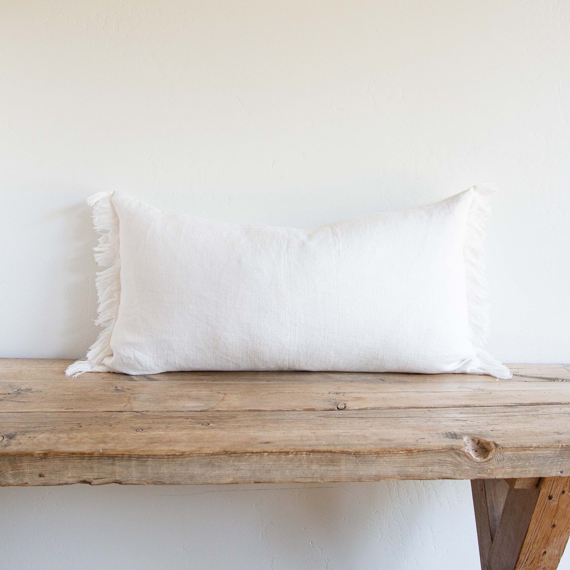 WHITE BELGIAN LINEN FRINGE 16x32 - Sugar Feather