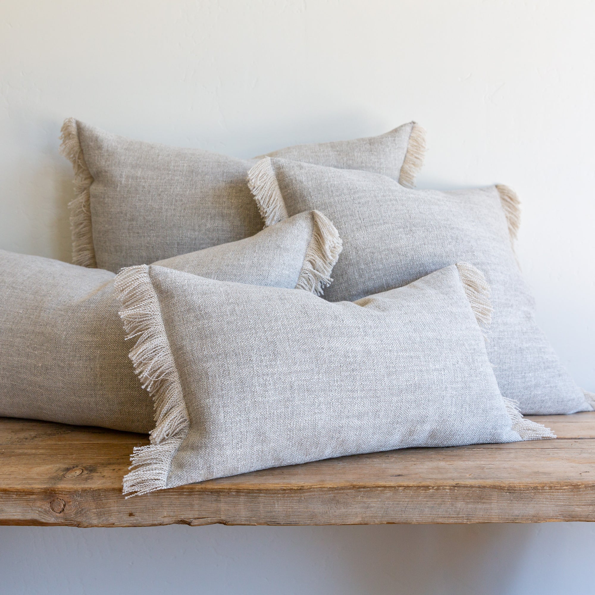 Gray linen online pillow