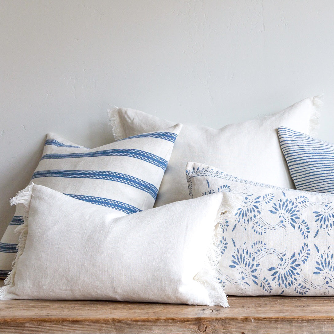 WHITE BELGIAN LINEN FRINGE 12"x20" - Sugar Feather