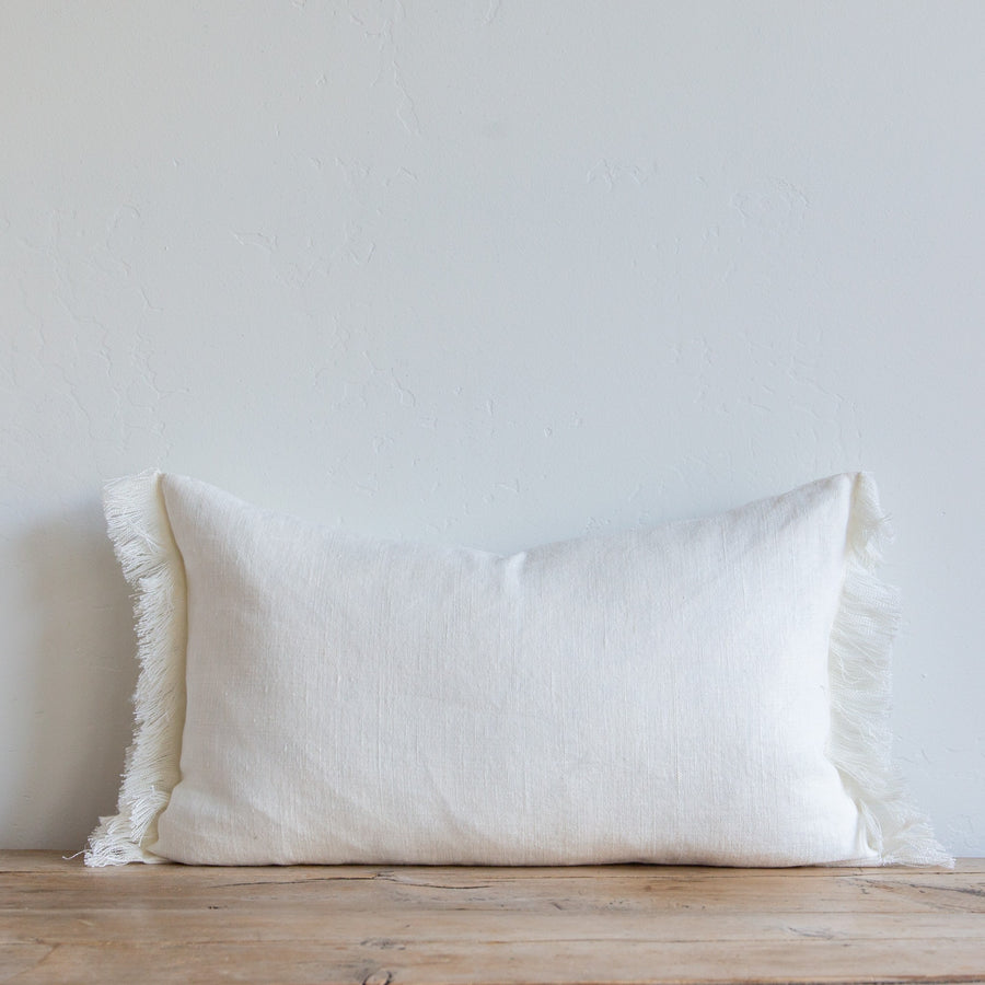 WHITE BELGIAN LINEN FRINGE 12"x20" - Sugar Feather