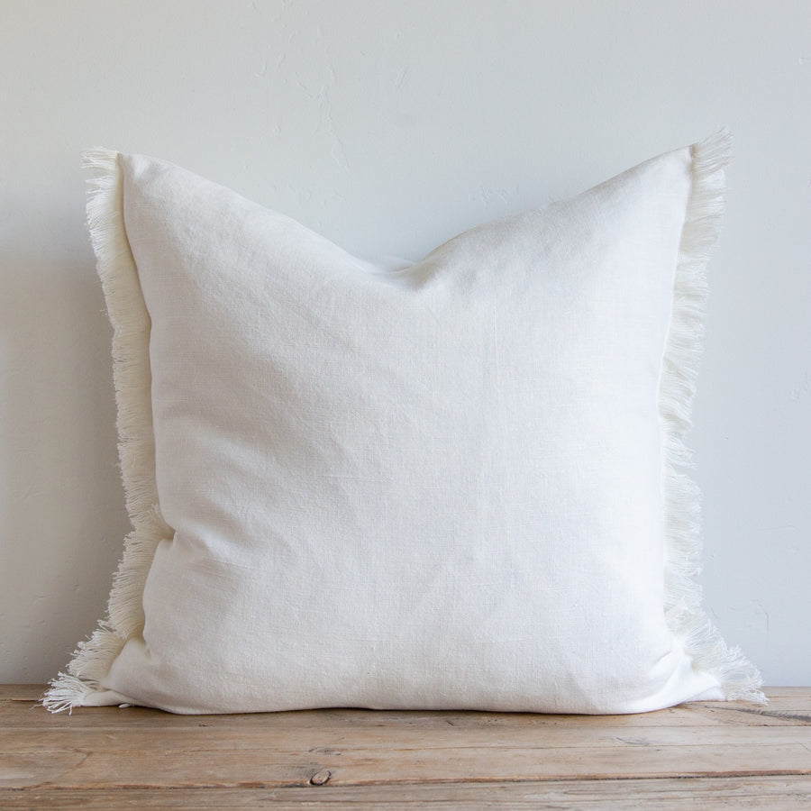 WHITE BELGIAN LINEN FRINGE (Euro) - Sugar Feather