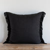 OUTDOOR CHARCOAL FRINGE PILLOW 22x22